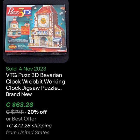 Vintage Puzz 3D Bavarian Clock Wrebbit Working Clock Jigsaw Puzzle / New / 2005 - Picture 7 of 8